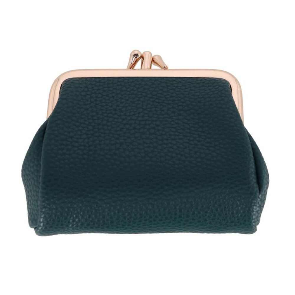 Julia Buxton Women's Premium Faux Leather Triple Frame Coin Purse Wallet